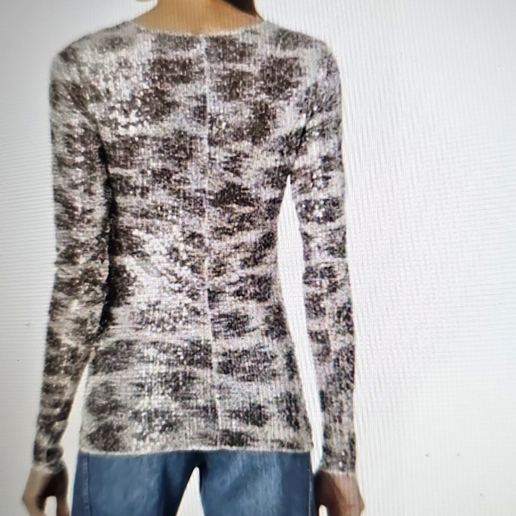 NWT Free People Gold Rush Long Sleeve Lustrous Sequin Top XL - Picture 3 of 14